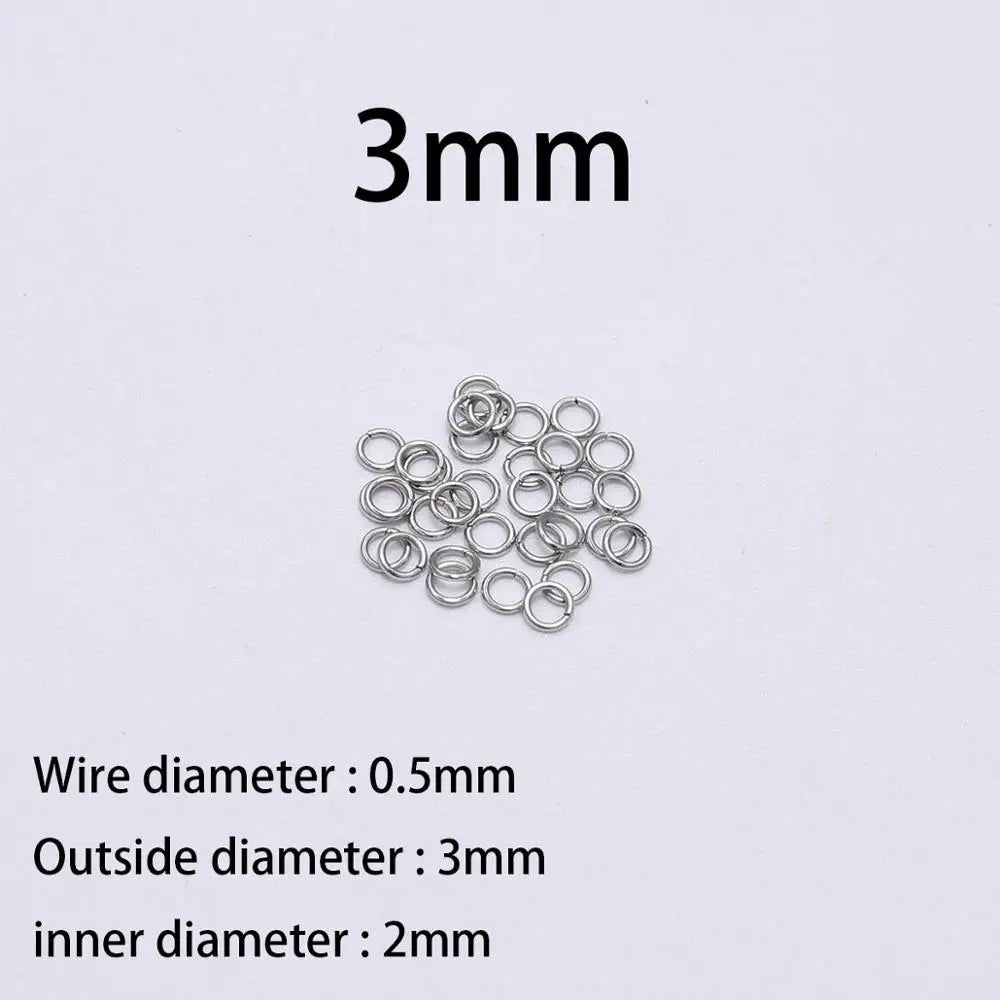 200Pcs 3-10mm Stainless Steel Split Ring Open Single Loops Jump Rings Connectors for DIY Jewelry Making Findings Accessories