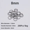 200Pcs 3-10mm Stainless Steel Split Ring Open Single Loops Jump Rings Connectors for DIY Jewelry Making Findings Accessories
