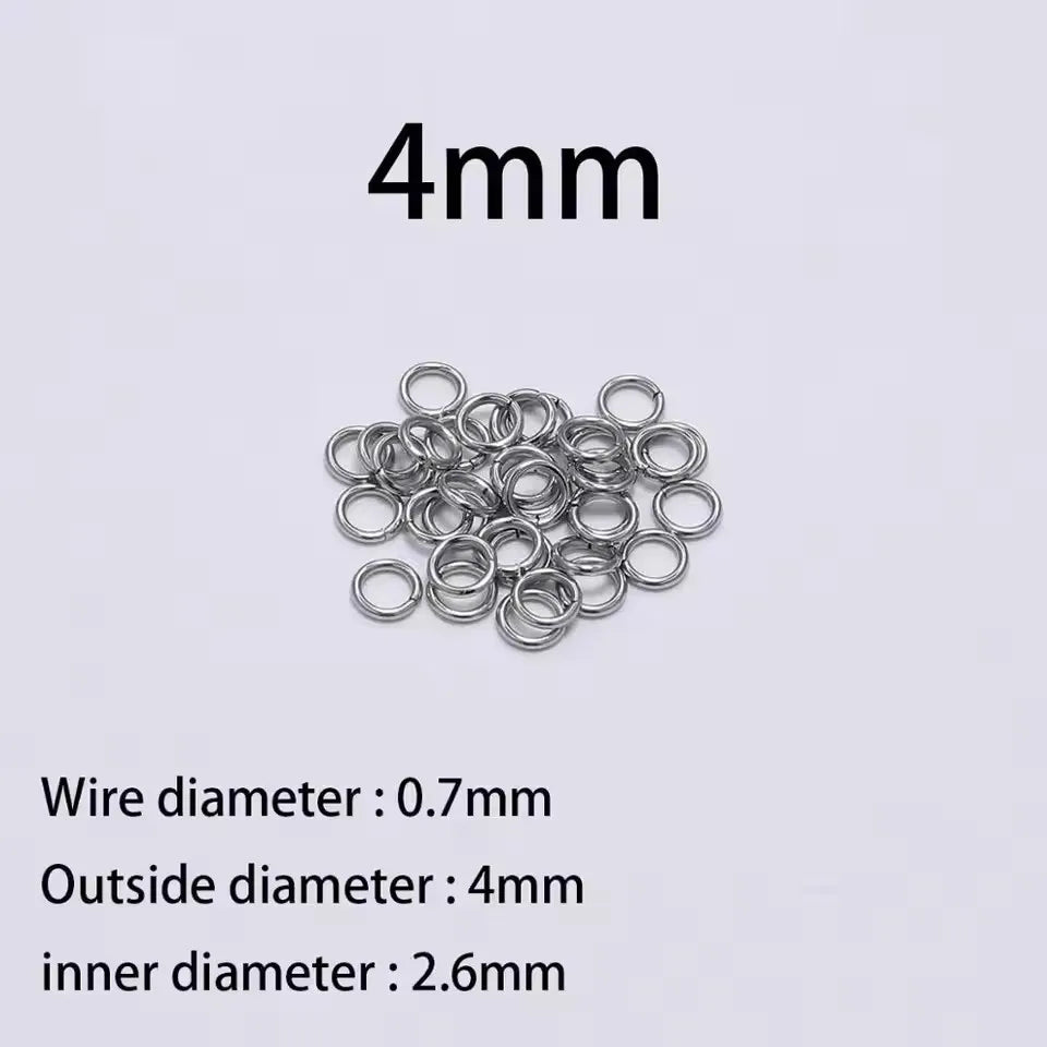 200Pcs 3-10mm Stainless Steel Split Ring Open Single Loops Jump Rings Connectors for DIY Jewelry Making Findings Accessories