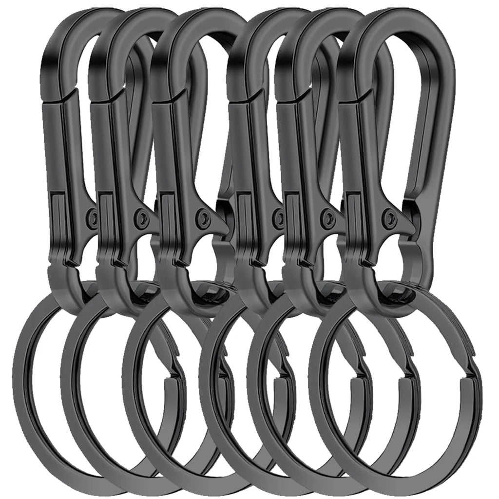 6Pcs Carabiner Clip Keychain Metal Carabiner Shape Key Ring Keyring Key Holder Clips Hook Holder Organizer for Car Keys Finder