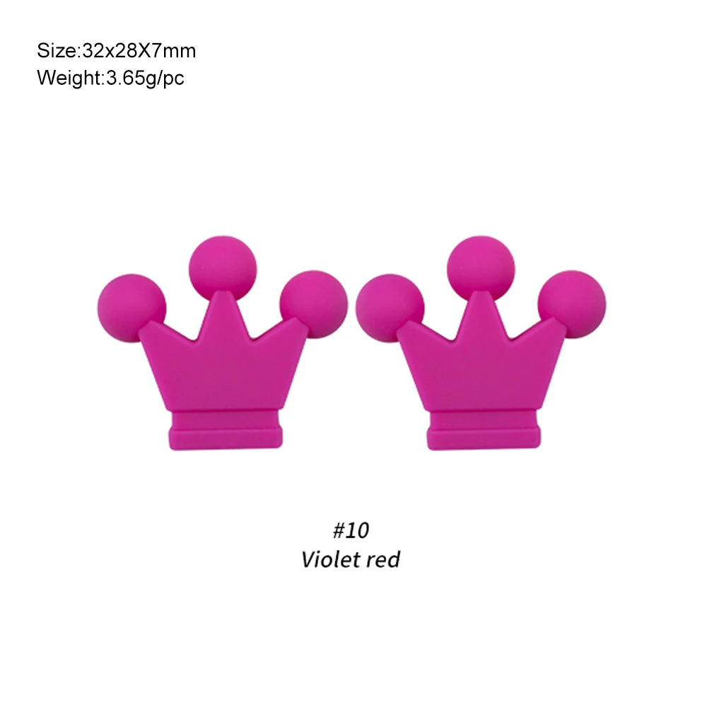 Kivoct 10pcs Crown Bowknot Silicon Beads Bow Tie Beads For Jewelry Making DIY DIY Necklace Necklace KeyChain Accessories