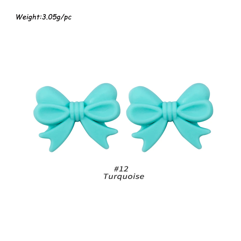 Kivoct 10pcs Crown Bowknot Silicon Beads Bow Tie Beads For Jewelry Making DIY DIY Necklace Necklace KeyChain Accessories