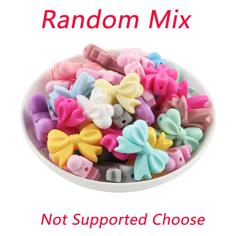 Kivoct 10pcs Crown Bowknot Silicon Beads Bow Tie Beads For Jewelry Making DIY DIY Necklace Necklace KeyChain Accessories