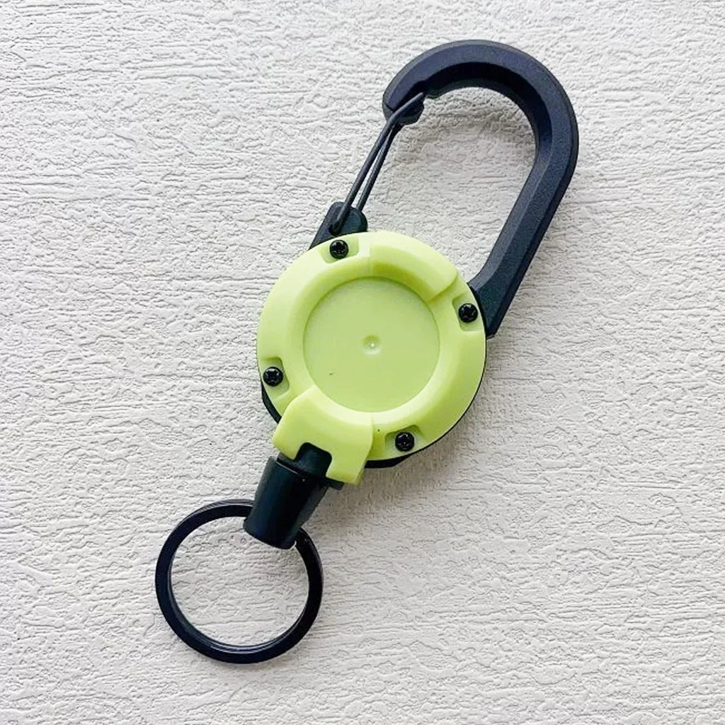 Heavy Duty Retractable Badge Reel Anti-theft Metal Easy-to-pull Buckle Rope Elastic Keychain Sporty Retractable Key Ring Tools