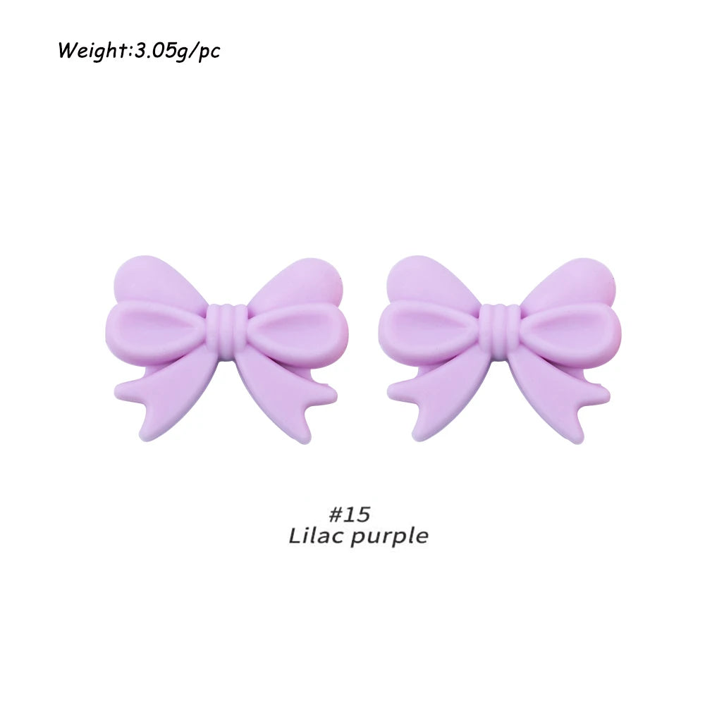 Kivoct 10pcs Crown Bowknot Silicon Beads Bow Tie Beads For Jewelry Making DIY DIY Necklace Necklace KeyChain Accessories