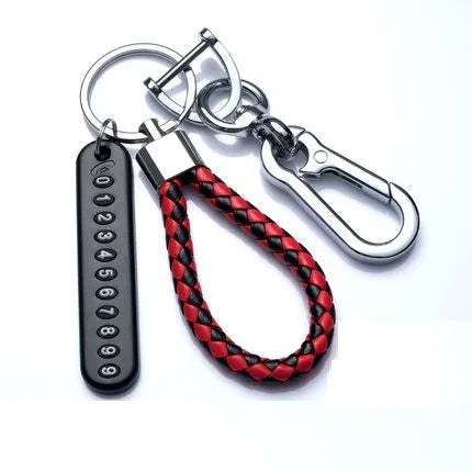 Mobile Phone Number Plate Woven Rope Car Key Anti-loss Phone DIY Pendant Men's and Women's 8-shaped Key Chain Key Chain