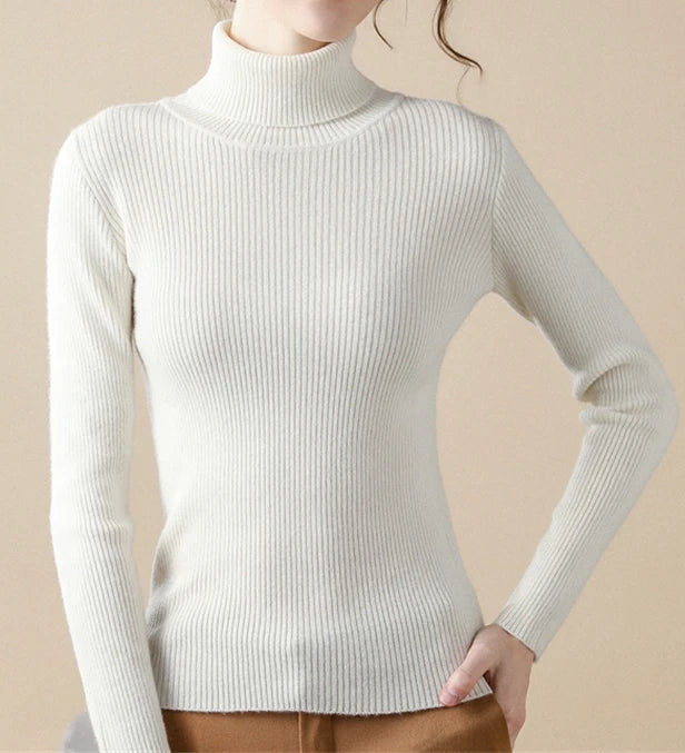 Turtleneck Sweater Womens 2025 Autumn Winter Tops Korean Slim Women Pullover Jumper Knitted Sweater Pull Femme Hiver Truien