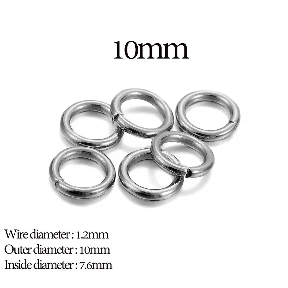 200Pcs 3-10mm Stainless Steel Split Ring Open Single Loops Jump Rings Connectors for DIY Jewelry Making Findings Accessories