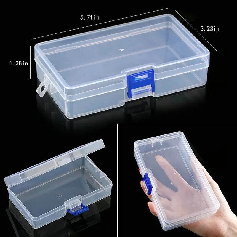 Transparent Plastic Storage Jewelry Box Compartment Adjustable Container For Beads Earring Box For Jewelry Rectangle Box Case