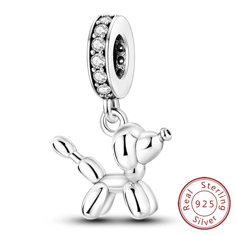 New 925 Sterling Silver Charm Beads Dog Cat Pets Pendant Fit Original Bracelet Necklace DIY Charm Jewelry Making