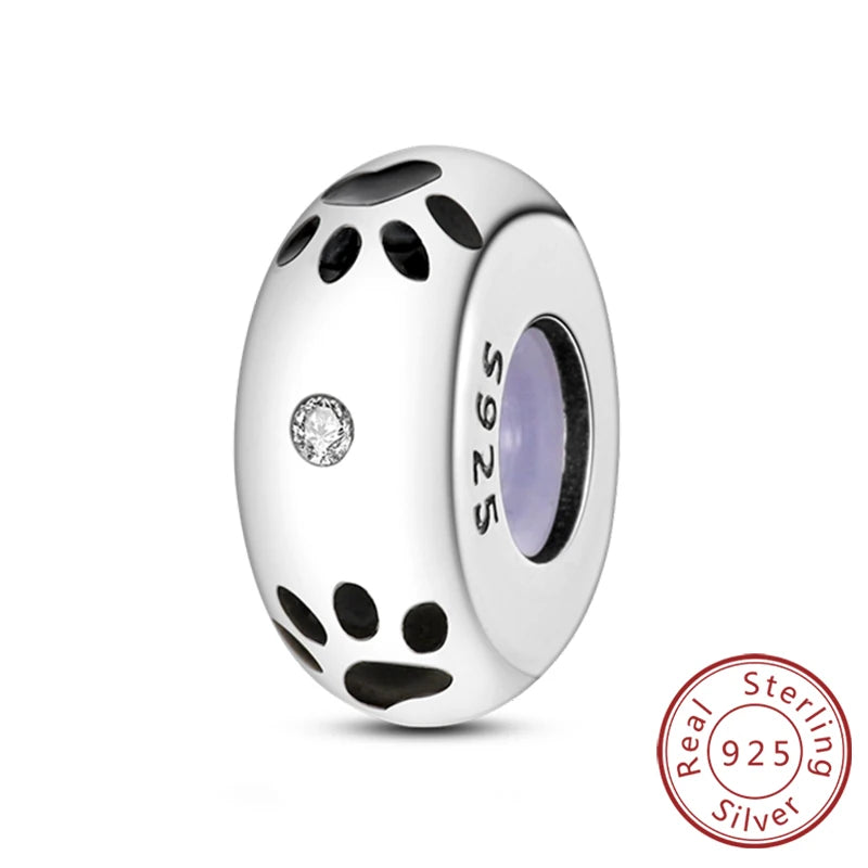 New 925 Sterling Silver Charm Beads Dog Cat Pets Pendant Fit Original Bracelet Necklace DIY Charm Jewelry Making