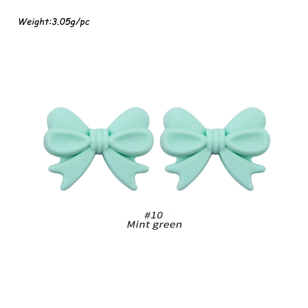 Kivoct 10pcs Crown Bowknot Silicon Beads Bow Tie Beads For Jewelry Making DIY DIY Necklace Necklace KeyChain Accessories
