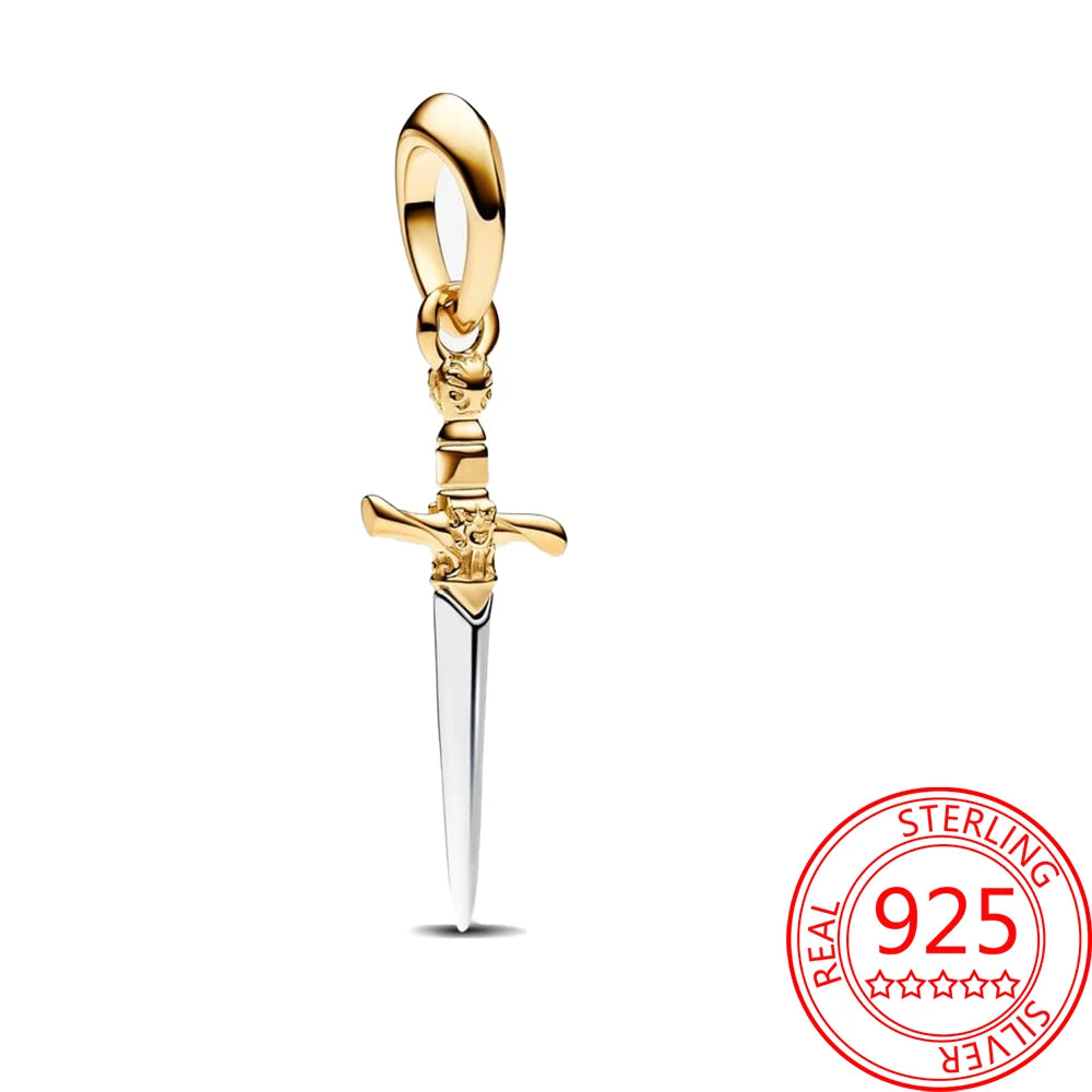 Game Theme 925 Sterling Silver Flying Dragon&Egg&Throne&Night Light Heart&Ice Fire Bead&Wolf Head&Magic Flower Monster Charm