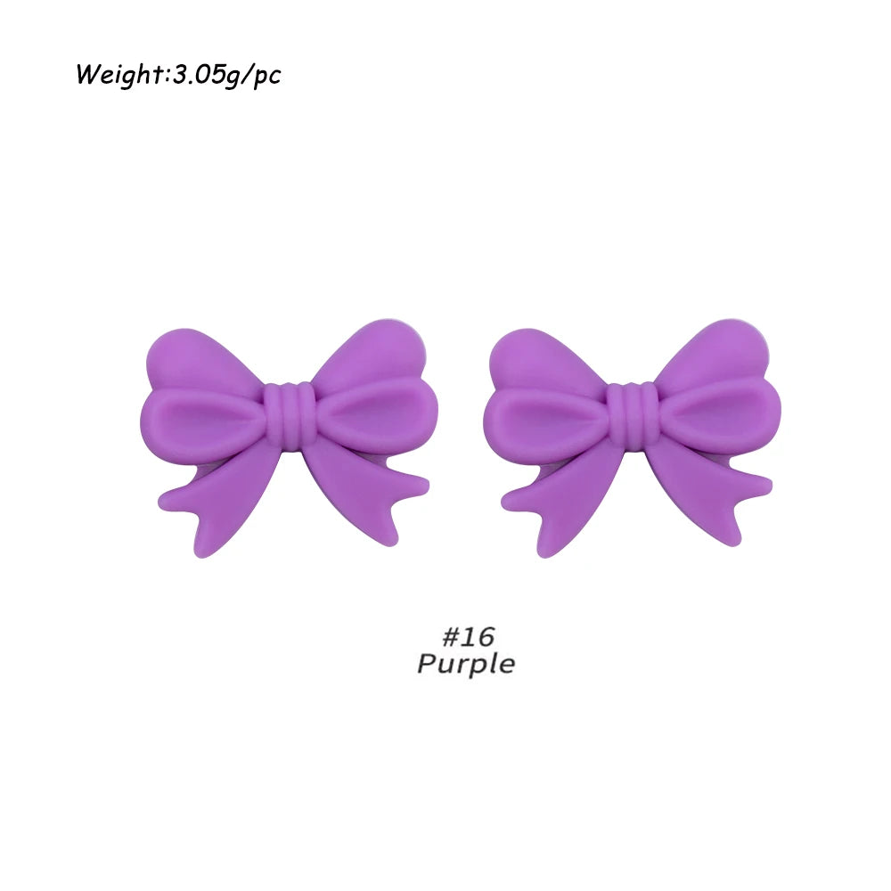 Kivoct 10pcs Crown Bowknot Silicon Beads Bow Tie Beads For Jewelry Making DIY DIY Necklace Necklace KeyChain Accessories