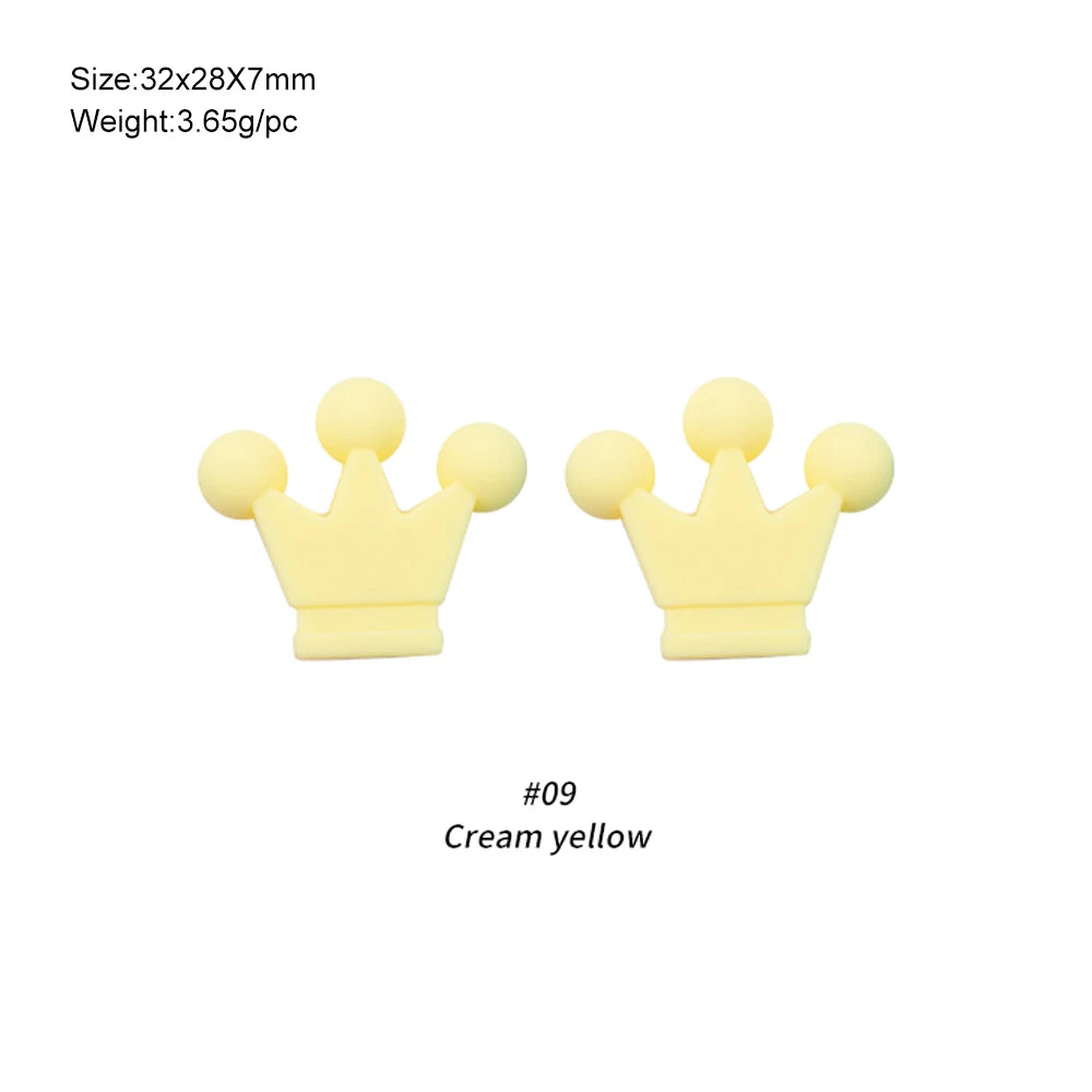 Kivoct 10pcs Crown Bowknot Silicon Beads Bow Tie Beads For Jewelry Making DIY DIY Necklace Necklace KeyChain Accessories