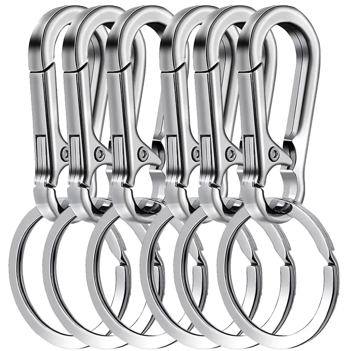 6Pcs Carabiner Clip Keychain Metal Carabiner Shape Key Ring Keyring Key Holder Clips Hook Holder Organizer for Car Keys Finder